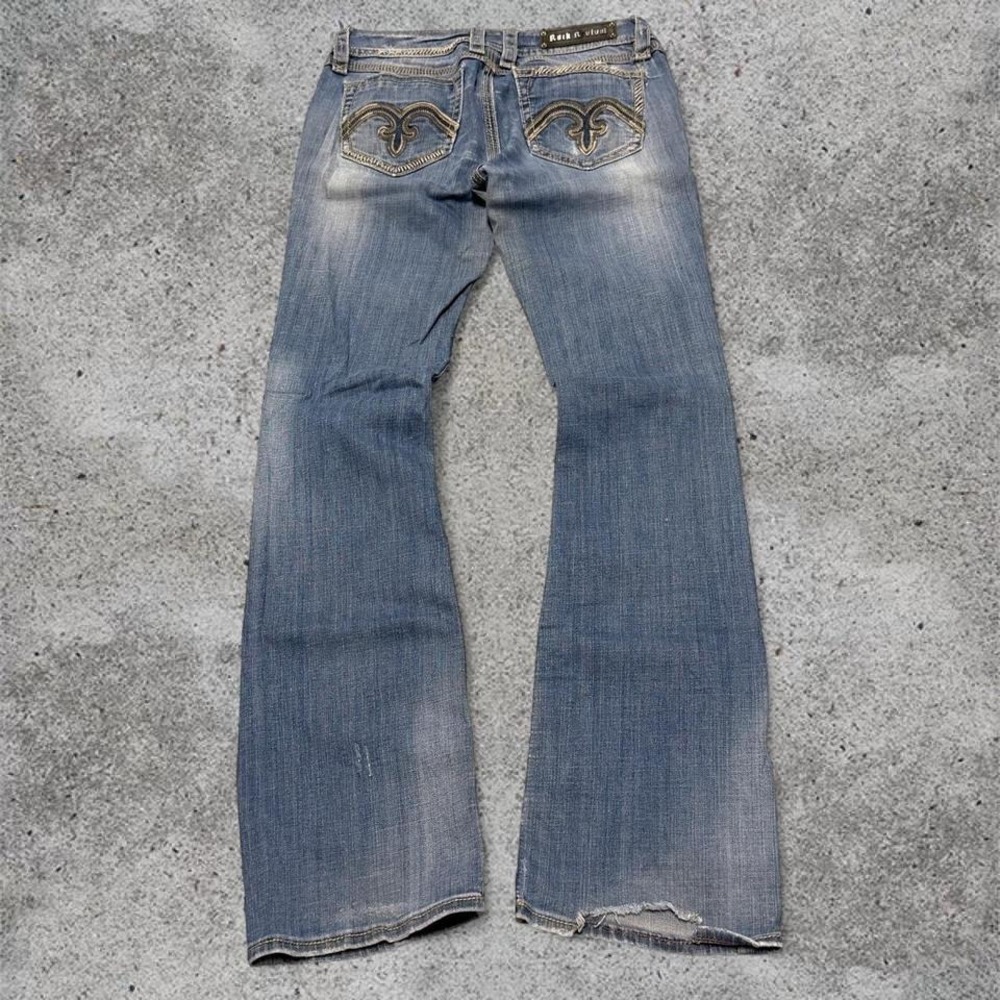 Vintage women's rock revival low rise bootcut jeans